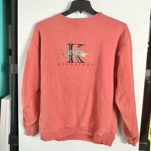 Vtg Cheyenne River Womens L Keeneland‎ Horse Racing Sweatshirt Embroidered *READ